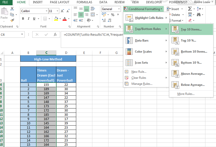 Excellent Insights | Analyzing the Lotto - Part 2 (Conditional Formatting)